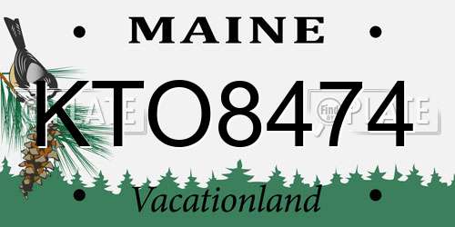 KTO8474 Maine License Plate