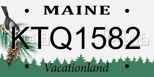KTQ1582 Maine License Plate