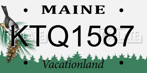KTQ1587 Maine License Plate