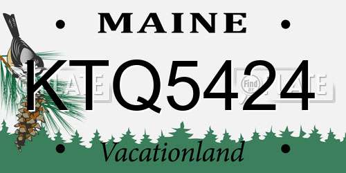 KTQ5424 Maine License Plate