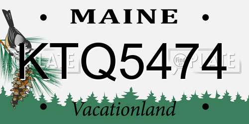 KTQ5474 Maine License Plate