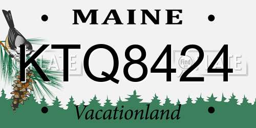 KTQ8424 Maine License Plate