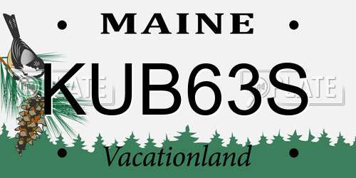 KUB63S Maine License Plate