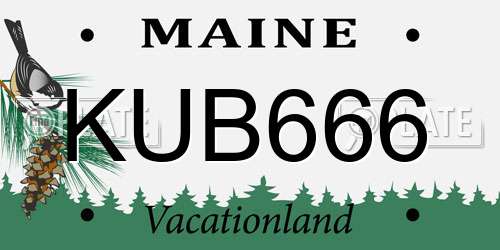 KUB666 Maine License Plate