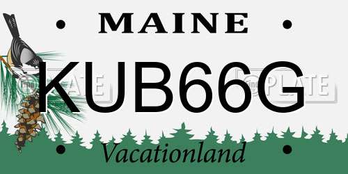 KUB66G Maine License Plate