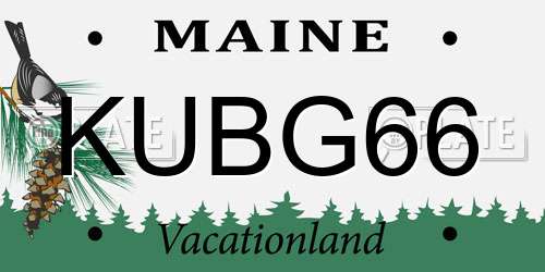 KUBG66 Maine License Plate