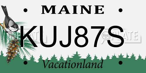 KUJ87S Maine License Plate