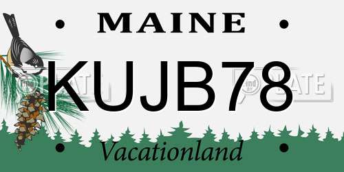 KUJB78 Maine License Plate