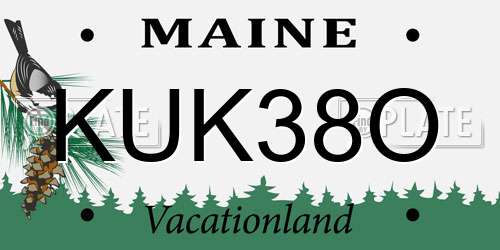 KUK38O Maine License Plate