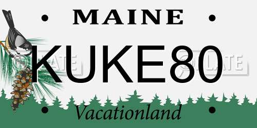 KUKE80 Maine License Plate