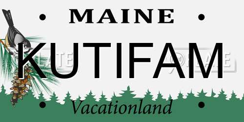 KUTIFAM Maine License Plate