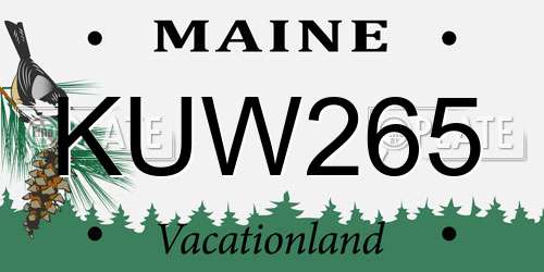 KUW265 Maine License Plate
