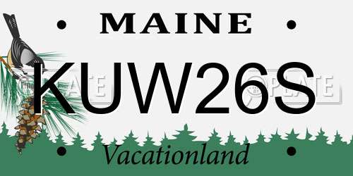 KUW26S Maine License Plate