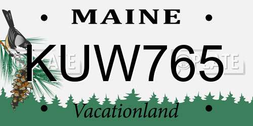 KUW765 Maine License Plate