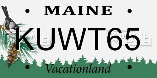 KUWT65 Maine License Plate