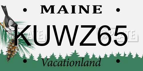 KUWZ65 Maine License Plate