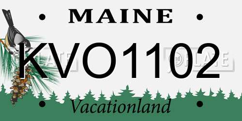 KVO1102 Maine License Plate