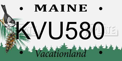 KVU580 Maine License Plate