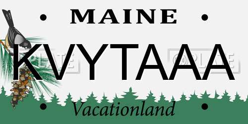 KVYTAAA Maine License Plate