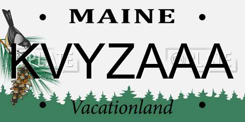 KVYZAAA Maine License Plate