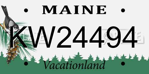 KW24494 Maine License Plate