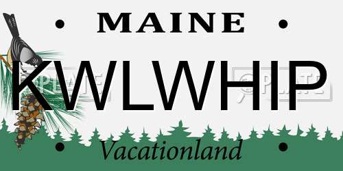KWLWHIP Maine License Plate