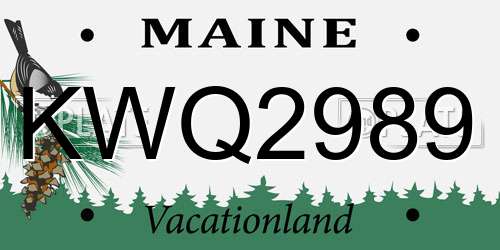 KWQ2989 Maine License Plate