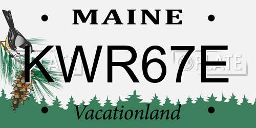 KWR67E Maine License Plate