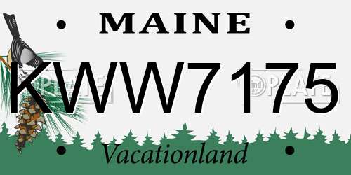 KWW7175 Maine License Plate