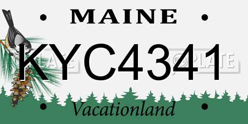 KYC4341 Maine License Plate