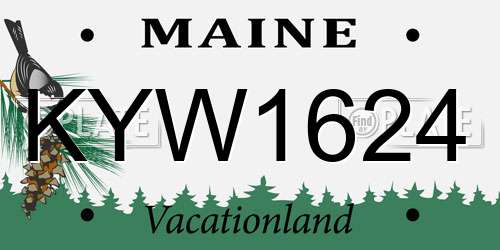 KYW1624 Maine License Plate