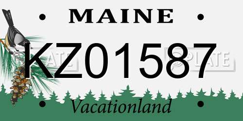 KZ01587 Maine License Plate