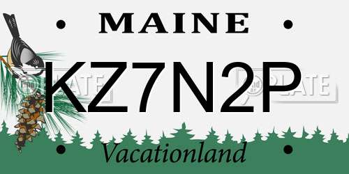 KZ7N2P Maine License Plate