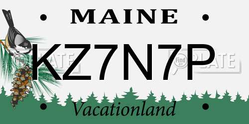 KZ7N7P Maine License Plate