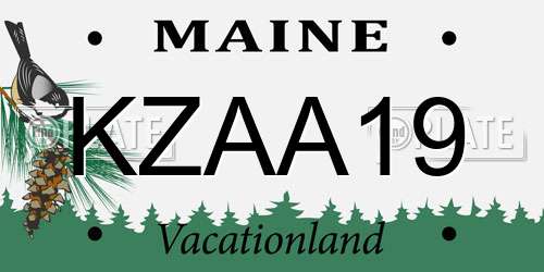 KZAA19 Maine License Plate