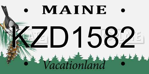 KZD1582 Maine License Plate