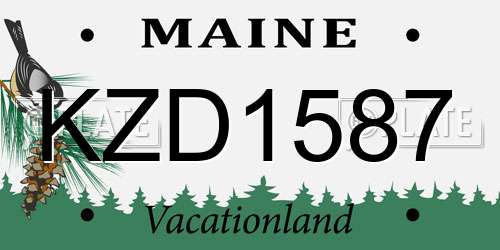 KZD1587 Maine License Plate