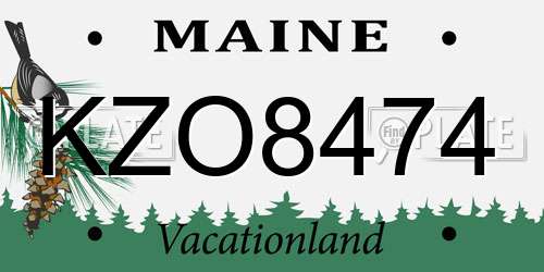 KZO8474 Maine License Plate