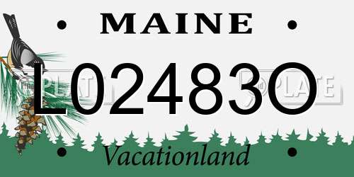 L02483O Maine License Plate