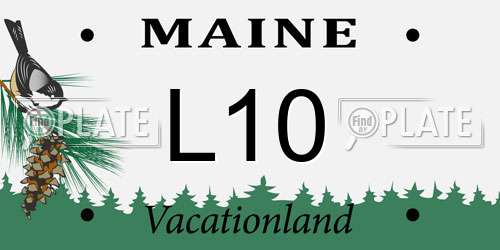 L10 Maine License Plate