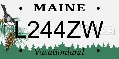 L244ZW Maine License Plate