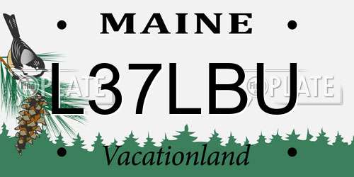 L37LBU Maine License Plate