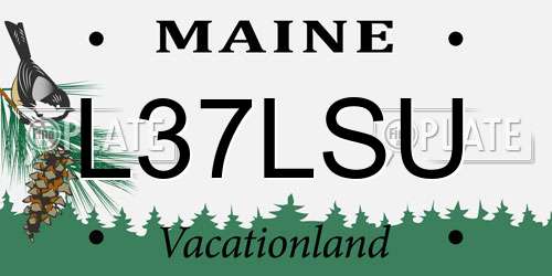 L37LSU Maine License Plate