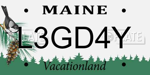 L3GD4Y Maine License Plate