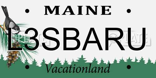 L3SBARU Maine License Plate
