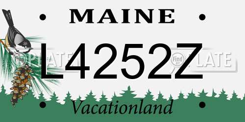 L4252Z Maine License Plate