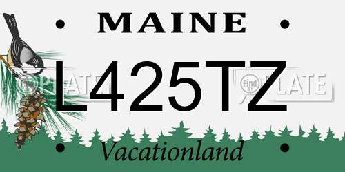 L425TZ Maine License Plate