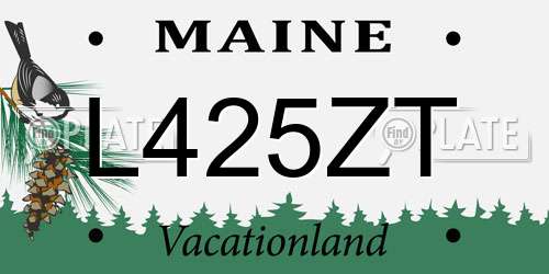 L425ZT Maine License Plate