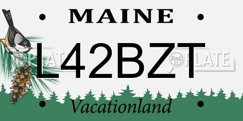 L42BZT Maine License Plate