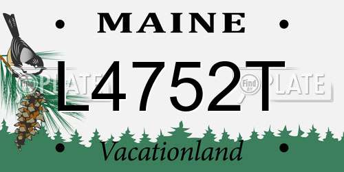 L4752T Maine License Plate